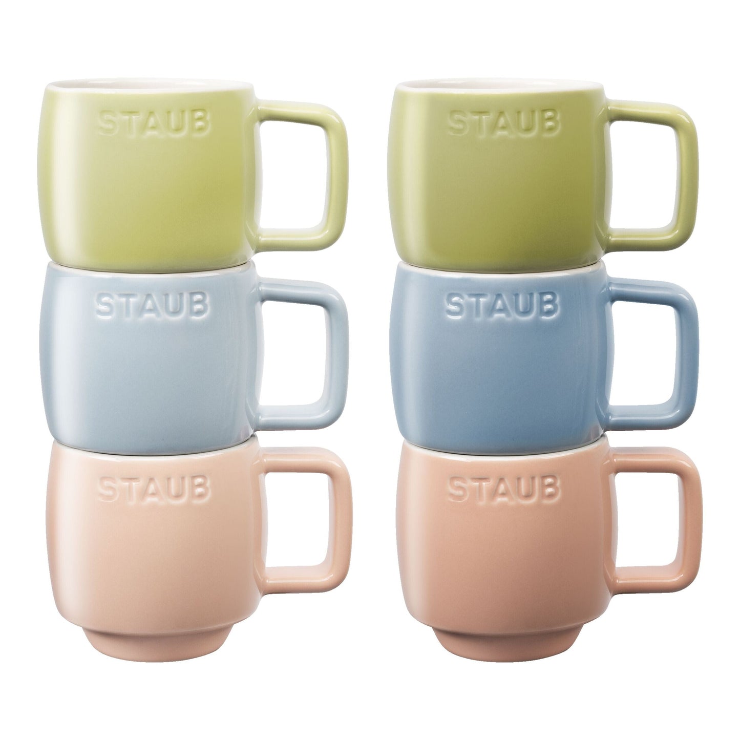 STAUB Ceramique Macaron Espresso Mug Set 100 ml / 6 Piece Mixed Colours-0