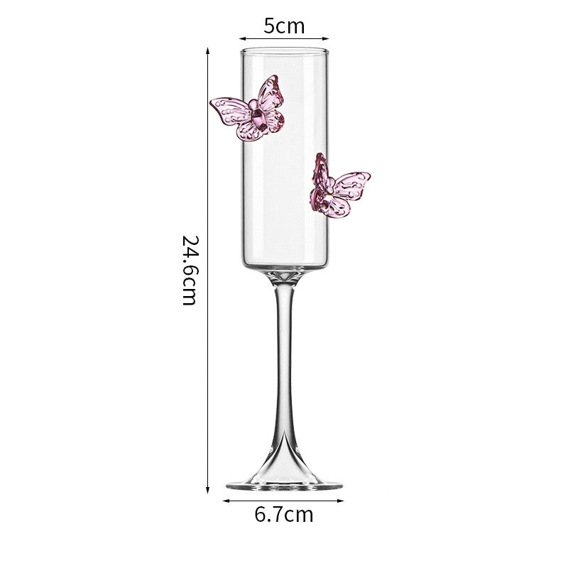 Butterfly Wine Glass Set-3
